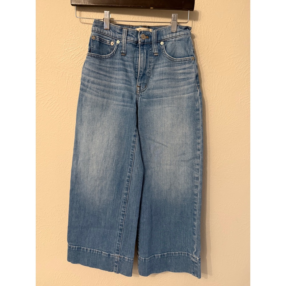 Madewell Wide-Leg Crop Jeans Light Wash High Rise Denim Size 23